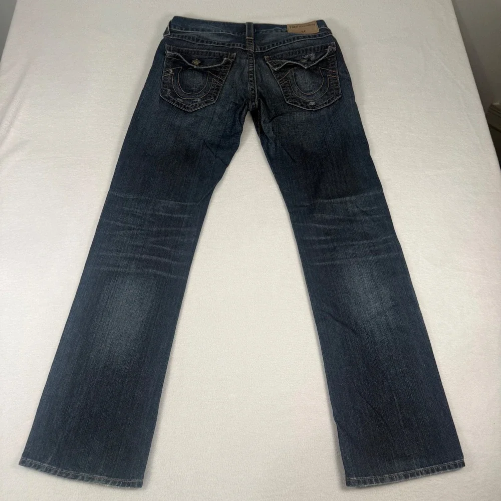 True Religion Ricky Jeans Mens 31 Dark Wash Denim Relaxed Straight Y2K Horseshoe